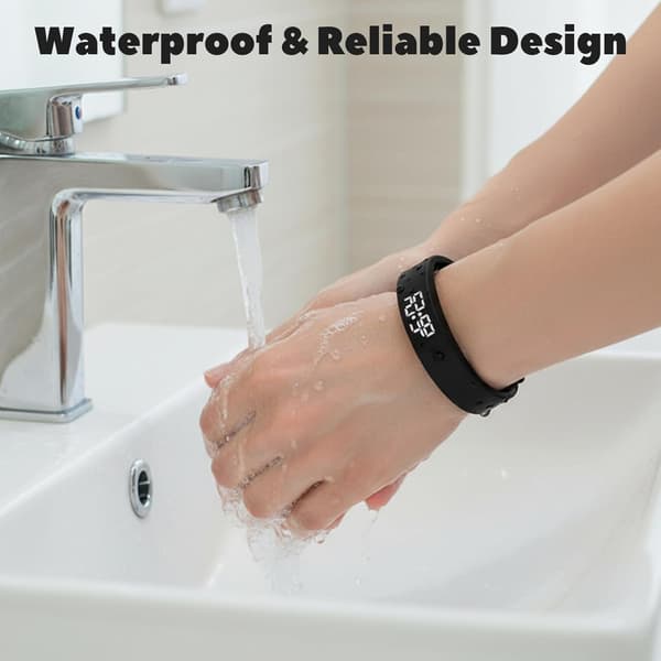 Vibrerende silikone armbånd med stille vibration til dyb søvn, studerende og børn, unisex design - Sort[C]