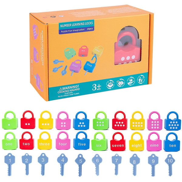 Lärande lås med nycklar Pedagogiska numeriska lås Nummermatchning och räkning Leksaker Barn Pedagogiska leksaker 2-4