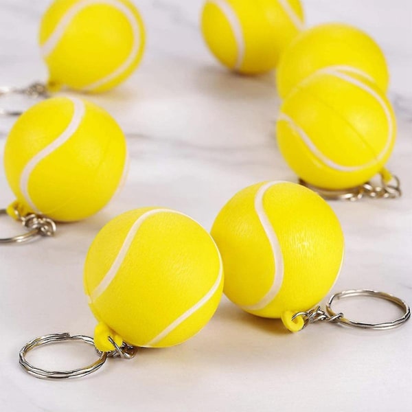 24-pack nyckelringar för tennisboll, nyckelringar för mini tennisbollar, nyckelringar för sportbollar