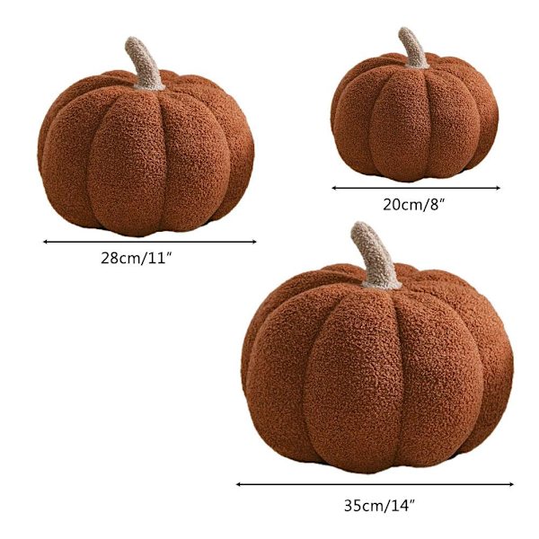 Kunstig Plysjgresskar Høst Høsting Fyllt Gresskar Halloween Thanksgiving Dekorasjoner Festforsyninger[C] 2