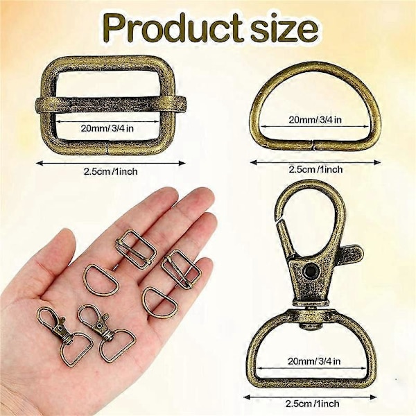 56 st Nyckelringskrokar med D-ringar Set Väskbeslag för Väskframställning Snodd Snap Hooks Swivel Clasp (C)