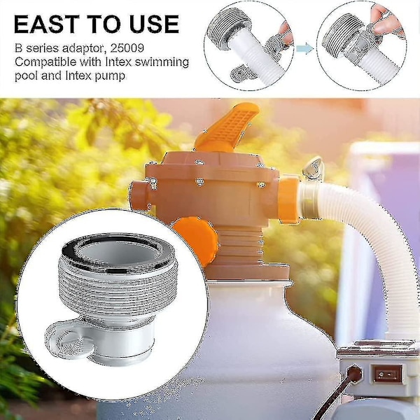 Pool Adapter, Set med 4 Pump Adaptrar, Pool Slangadapter, Slangadapter B för Poolfiltreringssystem (grå)[C]