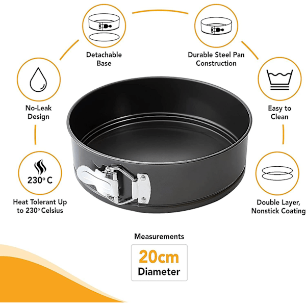 Kageform - 8 Tommer Kageforme Til Bagning, 20cm Springform Kageforme