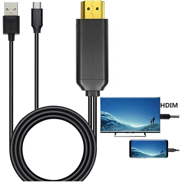 USB C till HDMI-adapter (4K@60Hz), C till HDMI-kabel, USB C till HDMI-adapter med laddning