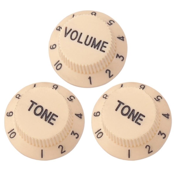 7x1 Volym & 2 Tonkontroll Switch Knappar för ST Sq Elgitarr Beige (C)