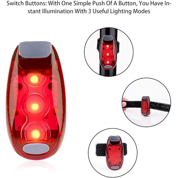 9-pack Säkerhetslampor, Cykel Hög Synlighet Strobe Lampor, (röd/blå/grön)
