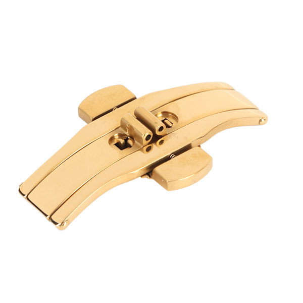Armbandsfäste Ersättning Vikbart Tryckknapp Rostfritt Stål Urspänne Tillbehör Guld[C]