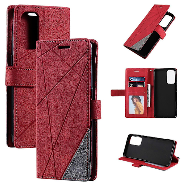 Etui for OPPO Reno 6 PRO 5G Lær Magnetisk Folio Deksel med Kortlomme Kompatibel med OPPO Reno 6 PRO 5G Red