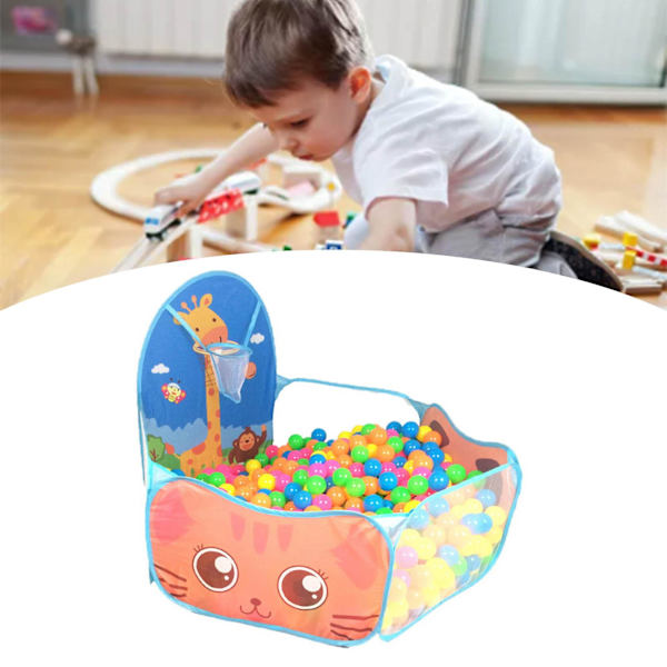 Barnens bollhav Vikbart tecknat giraff Baby lekpool tält med basketkorg för flickor pojkar (utan boll)