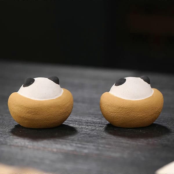 Mini Lila Panda Te-husdjur För Bilskåp Staty 5cm