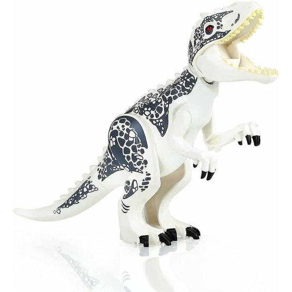 Dinosauriebyggklossleksaker,tyrannosaurus Dinosauriemodulär konstruktionsleksak Jurassic Toy T-rex Raptor Figur Present för barn 3-12 år White