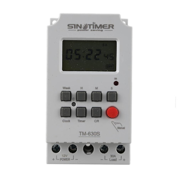 Sinotimer Tm630s-4 12v Sekundkontrolltimerbrytare Stor Skärm Digital Display Spänningsskydd