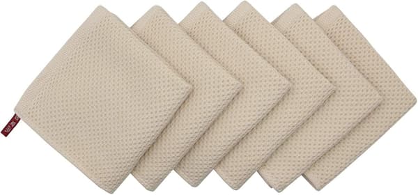 Absorberende køkkenhåndklæder 6-pak bløde karklude 30x30 cm til opvask