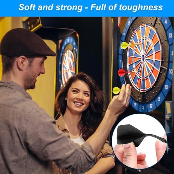 Sett med 24 integrerte dartflighter med skaft, integrert flight- og skaftsystem, darttilbehør (8 farger)
