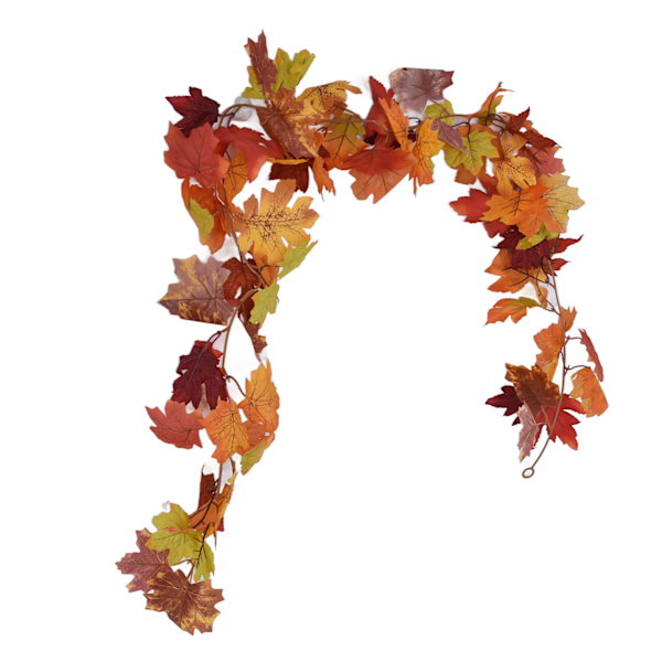 Dekorativ Kunstig Løn Garland Efterårsblad Garland Dekoration Thanksgiving Halloween Falsk Løn VineTo Blad Løn Blad 7 Blad Loop[C]