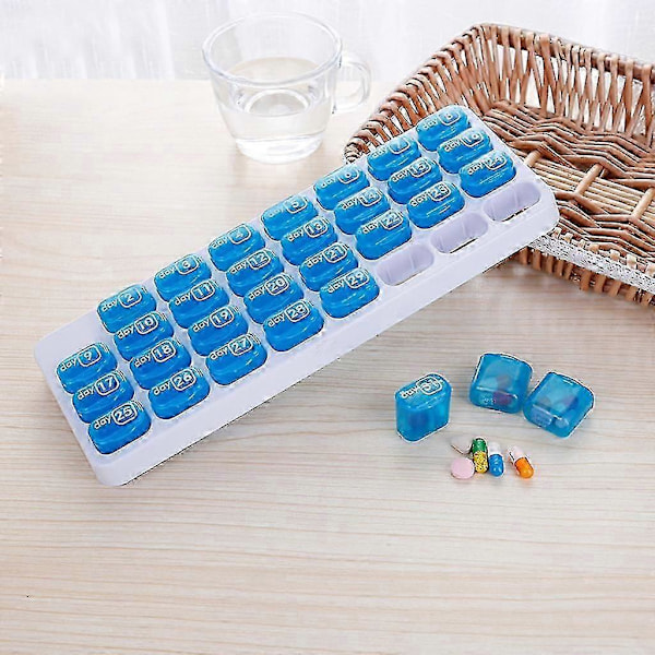 Verktygssats För Hemmet Box 31 Dagars Tablettdispenser Organizer Veckovis Förvaringsfodral Extra Stor Månadsorganisatör (C)