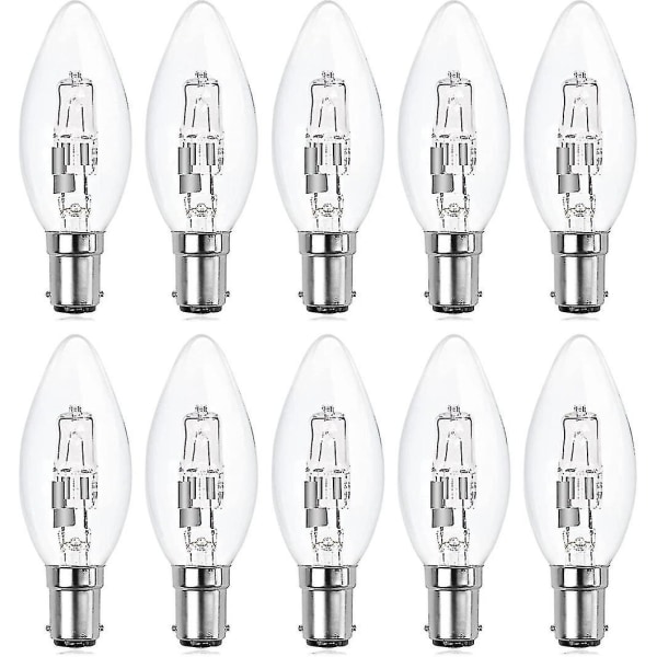 10-pakke B15d Halogenpærer, Dimmbare 42w C35 Halogen Lyspærer 42w B15d Øko Halogenpærer B15d Lyspærer Små Bajonett[C]
