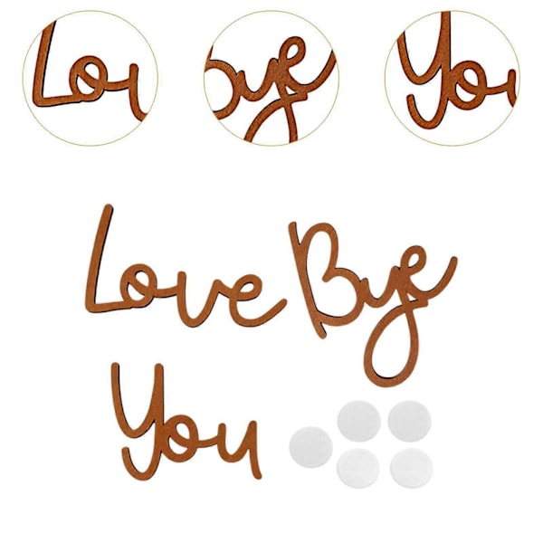 Love You Bye Træskilt Gave Dekorativ Vægdekoration til Hjem Soveværelse Gang (C)