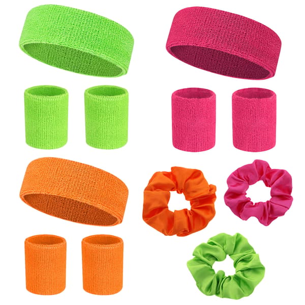 Atletiska svettband i bomull - 3-pack