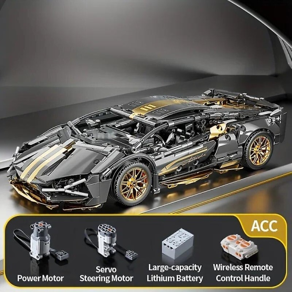Teknisk byggsten Lamborghinis Svj Super Car Blocks Brick Motor Power Drive 2.4g Radio Rc Bil Lego Kit Kompatibelt Lego No Power