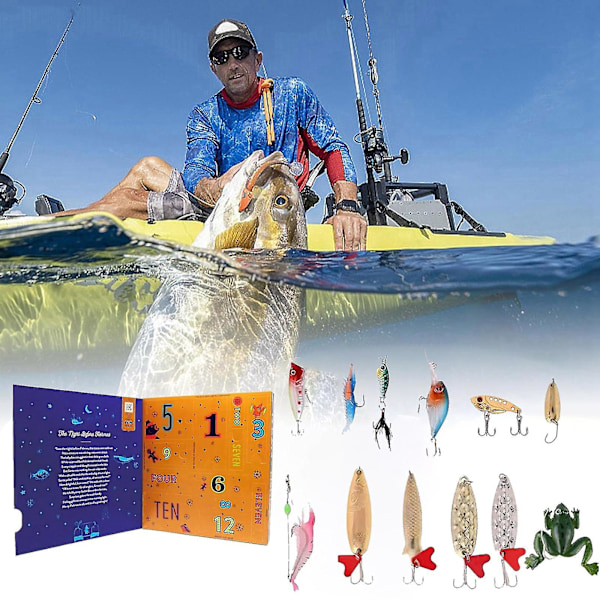 Julkalender Fiske Julklapp 2023 Julöverraskningspresent 12 Dagar Fiskebeten Set Fiskebete Julkalender Fiskeutrustning Julkalender