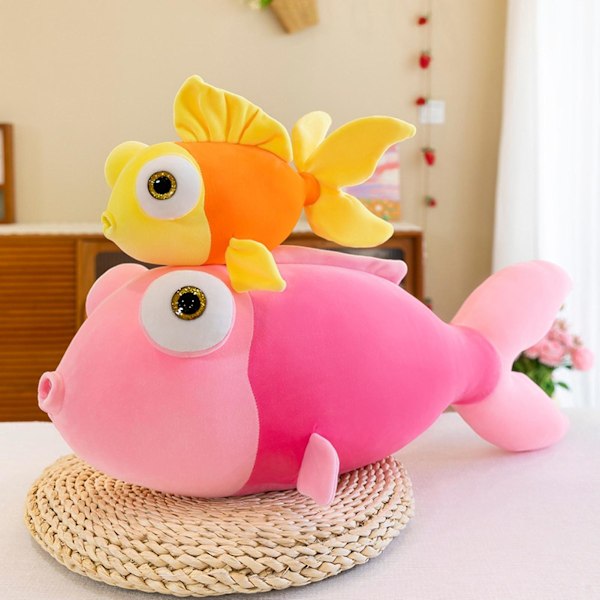 Plush Leksak Fisk Söt Färgad Guldfisk Dockor Plushies Mjuk Kompis Sov Kudde Fylld Akvarium Djur Dockor Kastkudde Heminredning