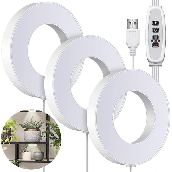 Indendørs Plante Loftlampe, 48 LED Fuld Spektrum, 4-12H Auto Switch, Dæmpbar
