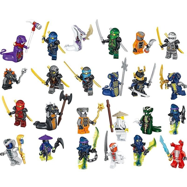 Ninjago Minifigurer Kai Jay Sensei Wu Master Fit Lego Byggklossar Leksakspresenter 24pcs