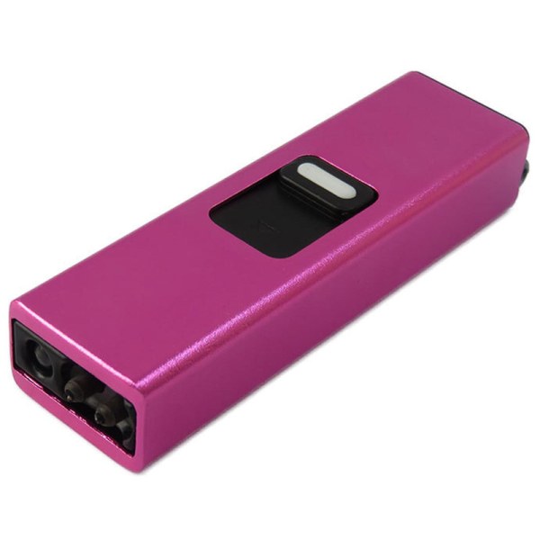 Multifunktion elektrisk chockande självskyddande minificklampa Bärbar infällbar nyckelring Pink