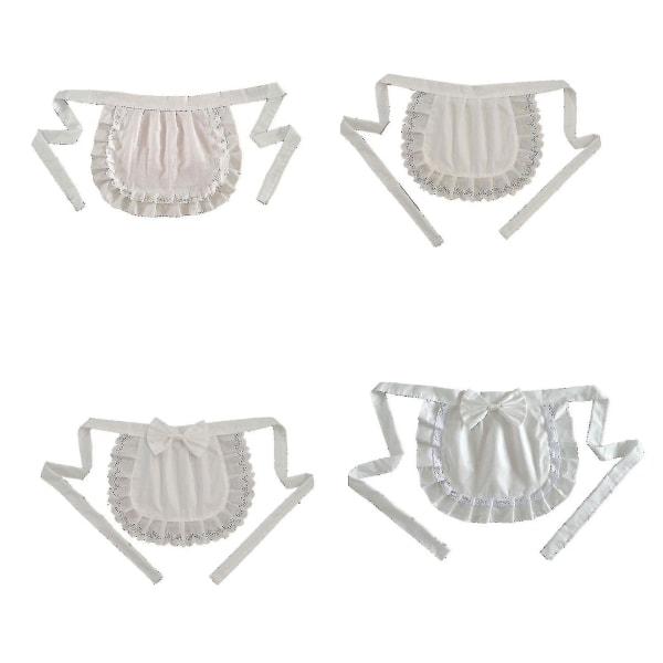 Retro Förkläden Midje Förkläde Midje Förkläde För Flickor  Smal Kostym  Vit Bomull  Halv Förkläde  Fest Hot[C] Beige