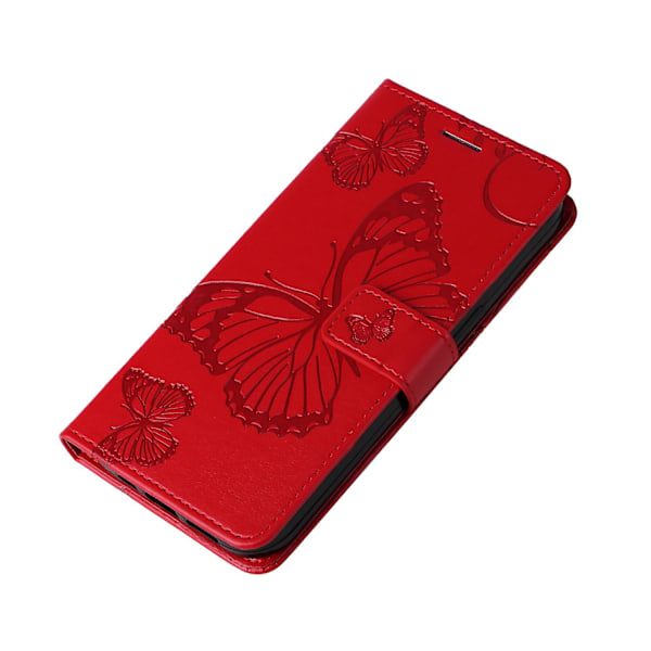 Læder Telefonetui Til Nokia C12 4G/C12 Plus/C12 Pro, Stativ Tegnebog Trykt Cover Red Style E Nokia C12 4G