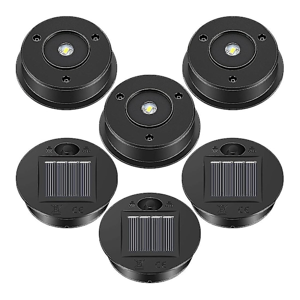 6 st Solcellslampor Ersättnings Topp 7 cm Lykta Delar Led Solpanel Lykta Lock Ljus För Utomhus