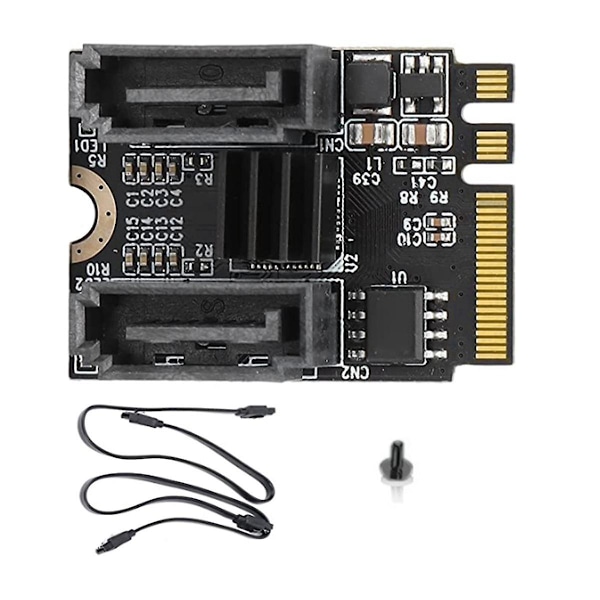2X M2 till SATA3.0 Utbyggnadskort KEY A+E WIFI M.2 till SATA Hårddiskadapterkort Utan Drivrutin Inst