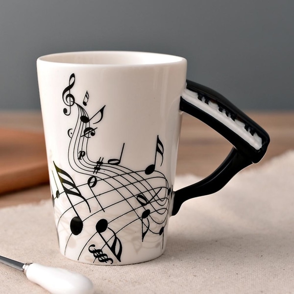 Underbara musikermuggar med instrumenthandtag Handhållen kaffevattenkopp i elegant stil Present till musik[C] F