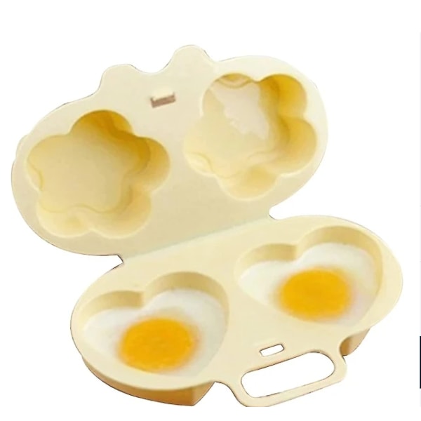 Äggkokare 2 Håligheter Mikrovågsugn Frukost Matlagning Verktyg Äggkokare Köksapparater för Hemmet Äggkokare (Gul 1st)