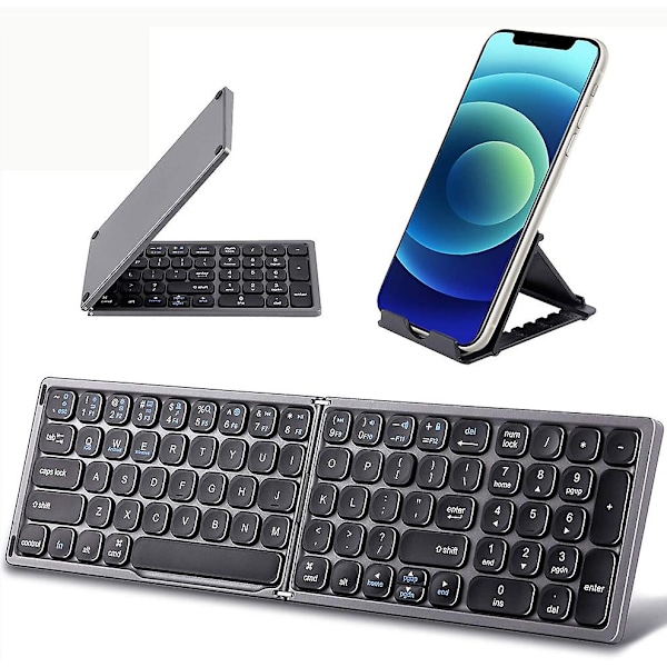 Mofii Foldable Bluetooth Keyboard with Numeric Keypad Full Size Portable Wireless Keyboard Rechargeable Pocket Folding Keyboard