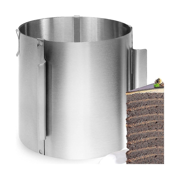 Justerbar Bakform i Rostfritt Stål - 20 cm Hög Bakform för Enkel Bakning[C] silver