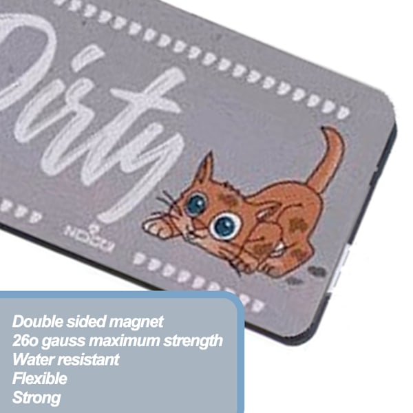 Ren Smutsig Diskmaskin Magnet, Vändbar Diskmaskinsskylt (C)