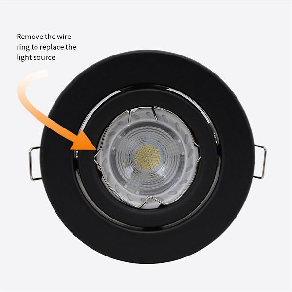 LED-spotlightar med justerbar ram, nedåtriktade LED-hållare, utskärning 70 mm för MR16-lamphållare, infälld LED