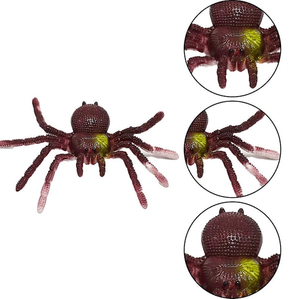 15cm 6\" Falsk Spindelformad Gummileksak för Barn Halloweenpresent[C] Brown
