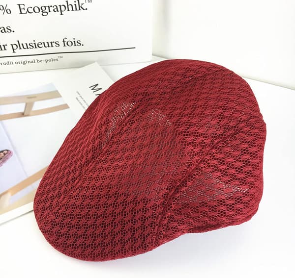 Sommer flat cap for gutter - pustende Ivy-hatt for menn (svart)