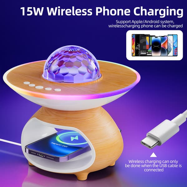 Creative Wireless Charging Night Light - Modern Bedroom & Desk Projector Lamp Vit