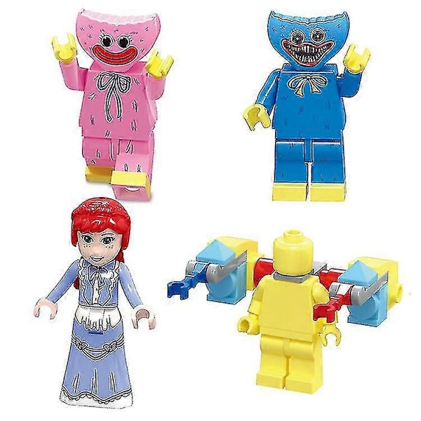 4-i-1-set Poppy Playtime Minifigurer Leksak Huggy Wuggy Byggklossar