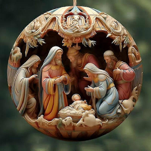 6 stk Julekrybbe Ornamenter, Akryl Julekrybbe Ornament, Hengende Ornament Julekrybbe Henger For Jul Religiøs Gave Guanguan