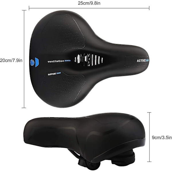 Cykelsadel, Gelskumfylld Gelsadel, Ergonomisk Ihålig Dubbelfjäder Gelsadel Utformad Med Bakre Reflekterande Remsa, Bekväm Cykelsadel