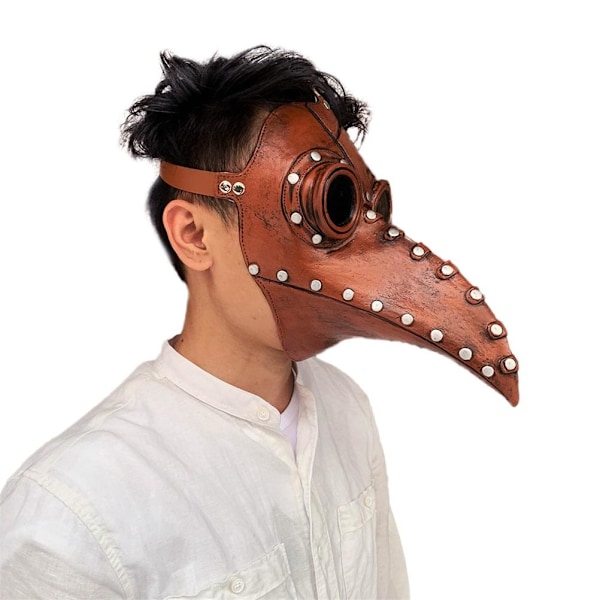 Halloween Nebbmaske Latex Steampunk Ansiktsmaske for Halloweenfest Cosplay Kostyme Kles Opp Rekvisitter Bar Dekor [C] 1