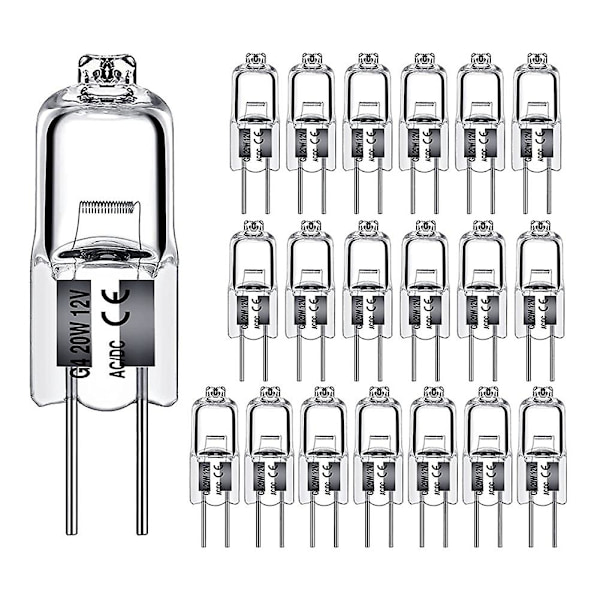 40 stk G4 12v 20w Halogenlampe G4 12v Pære Innsatte Perler Krystall Lampe Halogen Pære 20w 12v Halogen