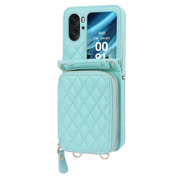 Kortholderveske med rombisk tekstur for OPPO Find N2 Flip Green
