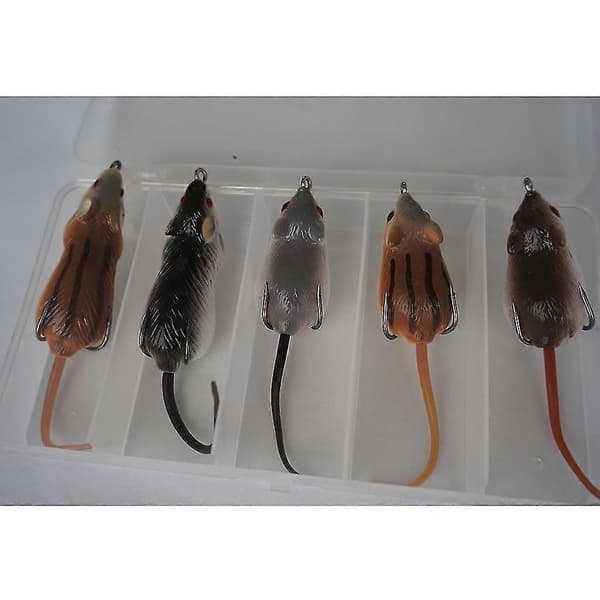 Bløde Fiskedrag Crankbaits Sæt med Opbevaringsboks (12 Stykker, 5-7cm)[C]