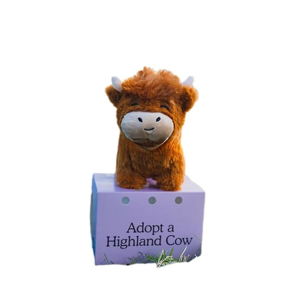 Adoptera en Highland Cow Plysch Söta Ko Plyschdjur Fluffig Ko Figur Leksaker~au